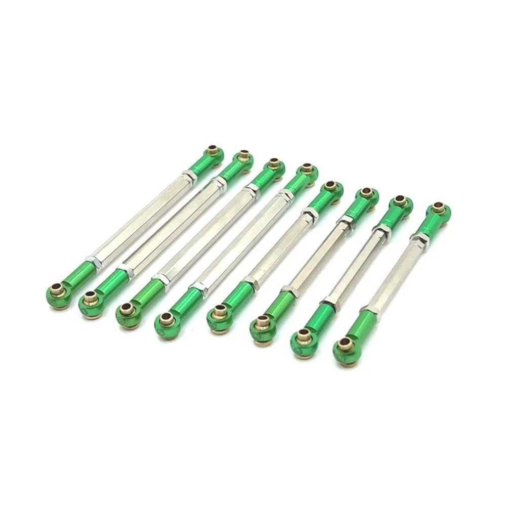 8pcs MN128 MN86 MN86S MN86K MN86KS G500 Metal Link Rod Pull Rod Linkage Set 1/12 RC Car Upgrade Parts Accessories(Green)