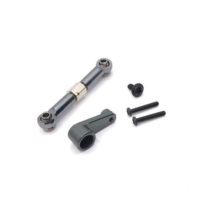 RC Car Upgrade Parts 144001 144002 144010 124007 124016 124017 124018 124019 Metal Steering Servo Arm Horn Servo Link Rod(Grey)