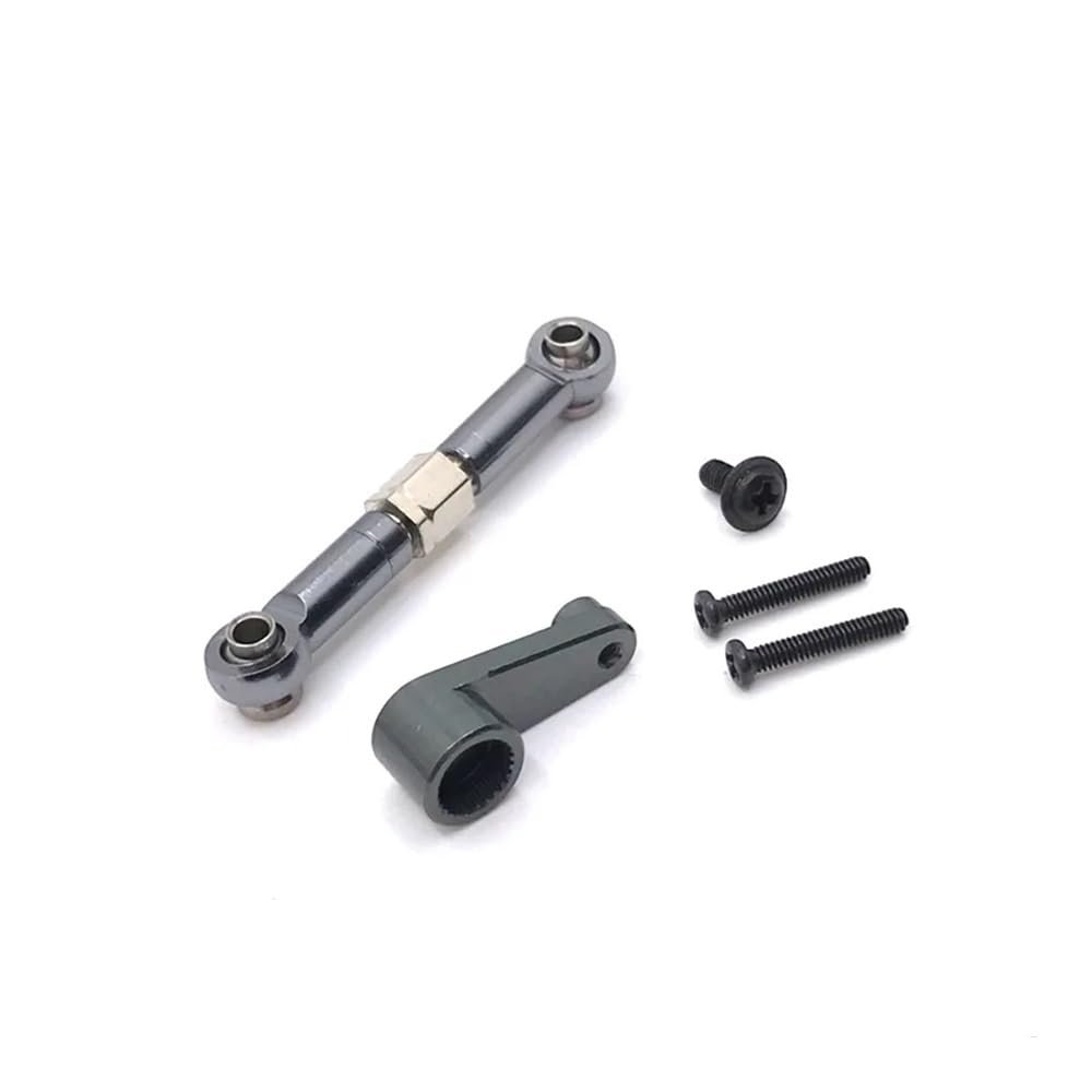 RC Car Upgrade Parts 144001 144002 144010 124007 124016 124017 124018 124019 Metal Steering Servo Arm Horn Servo Link Rod(Grey)