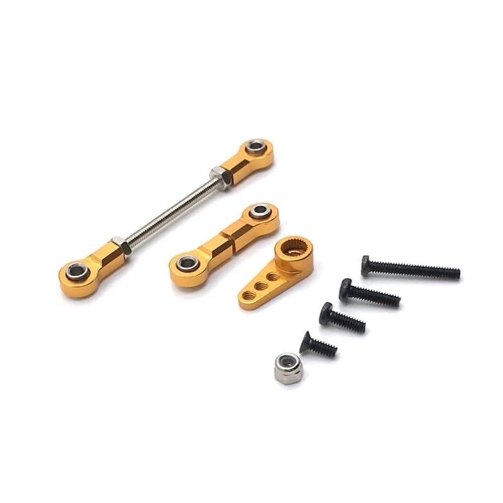 284131 K969 K979 K989 K999 P929 P939 Metal Steering Link Rod 28T Servo Arm RC Car Upgrades Parts(Yellow)