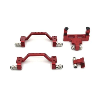 C64 C64-1 Metal Link Rod Mount Pull Rod Bracket Servo Mount Base 1/16 RC Car Upgrade Parts Accessories(Red)