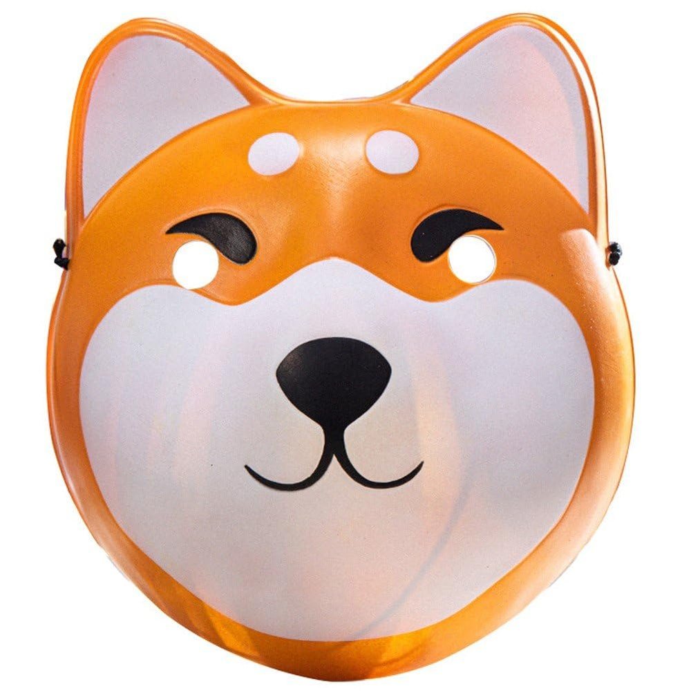 Vobumix Shiba Inu Mask Cute Dog Mask Animal Cosplay Mask Halloween Dress Up Accessory for Masquerade Carnival Tricky Party Prop