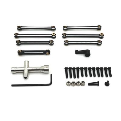 RC Car Upgrade Parts 144001 144010 124007 124008 124016 124017 124018 124019 Metal Tie Rod Linkage Link Rod Servo Arm(Black)