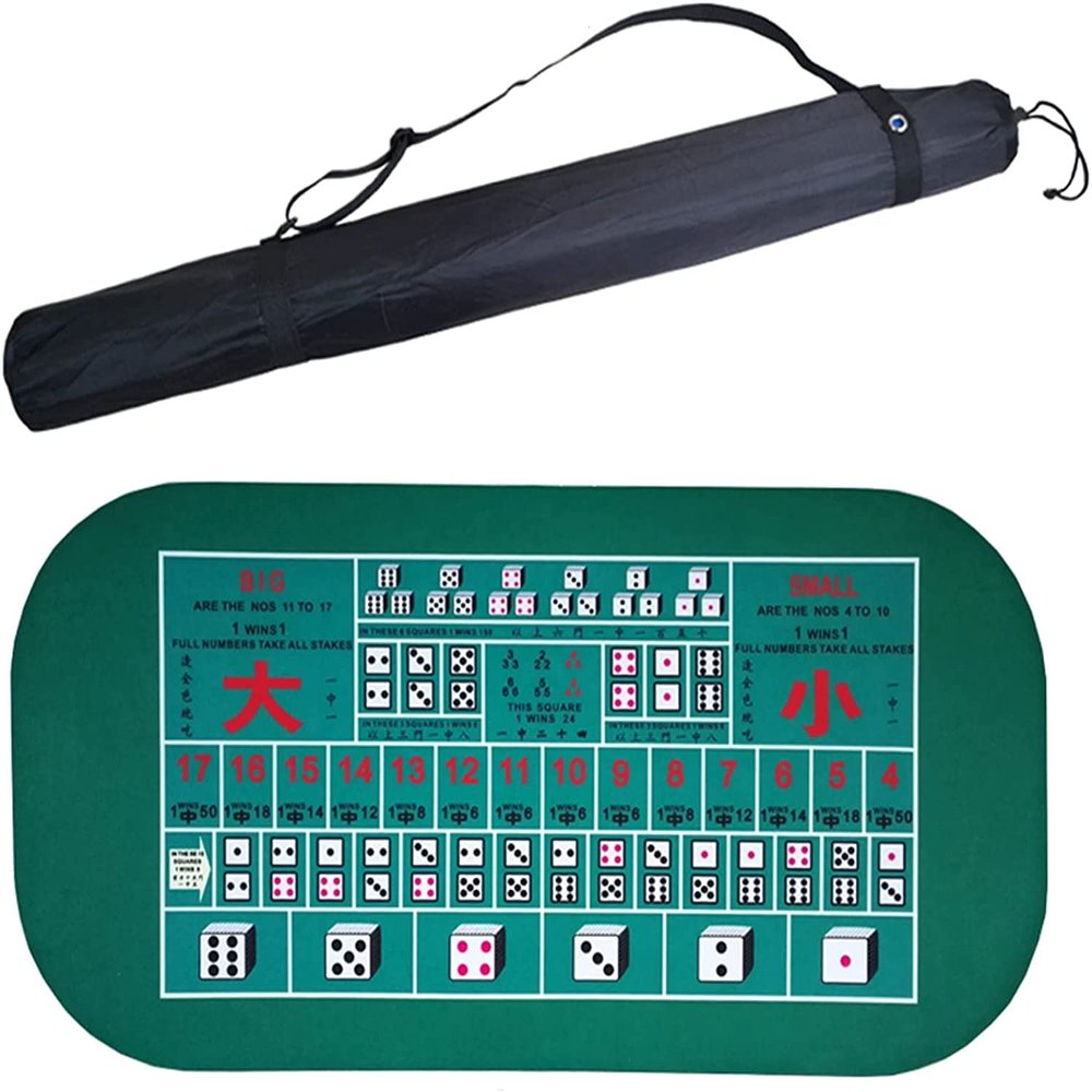 Portable Poker Table Top Portable Rubber Poker Mat Professional Poker Mat Non-Slip and Folding Poker Card Tabletop Layout for Playing Cards Poker Games Fun Game Night Supplies - Cool Casino Gift fo
