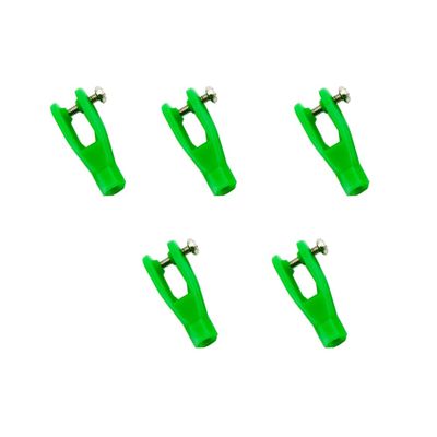 5PCS RC Airplane Servo Linkage Rod Clevis Coupler U-Shaped Nylon Clamp with Screws for RC Plane Helicopter DIY Model Aircraft Pushrod Connecting Part (for 2mm Rod Green)