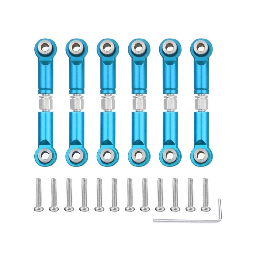1/18 RC Car Upgrades Parts Accessorie A959 A959-B A949 A969 A979 K929 Metal Front Rear Tie Rod Linkage Servo Link Rod Set(Blue)