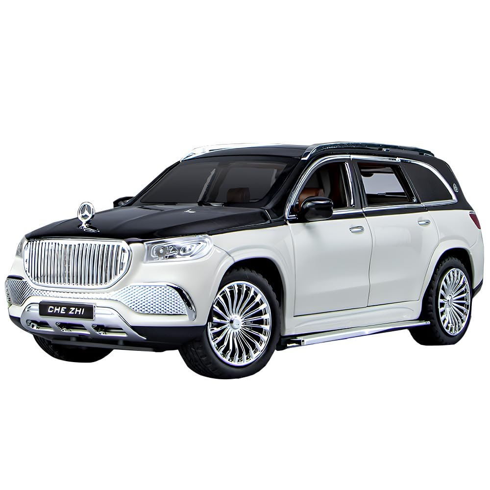 1/24 Scale Benz GLS600 SUV Toy Car, Zinc Alloy Diecast Car Model with Sound Light and Pull Back Function, Collectible Children's Toy Vehicles for Boys Adults Gift