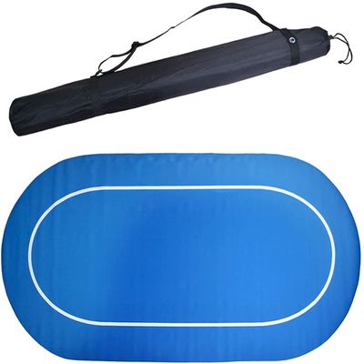 J3DFGFLR Portable Poker Table Top 18090cm Rubber Tablecloth Baccarat Chip Table Mat Poker Gam Mat Blue Table Cloth Poker Tablecloth Fun Game Night Supplies - Cool Casino Gift for Kid