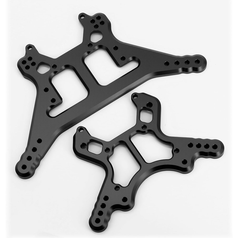 BENMAZ Aluminum Alloy Front & Rear Shock Tower Shock Mounts Upgrade Parts for Arrma 1/8 Kraton Outcast Senton Talion Notorious 6S BLX (Black)