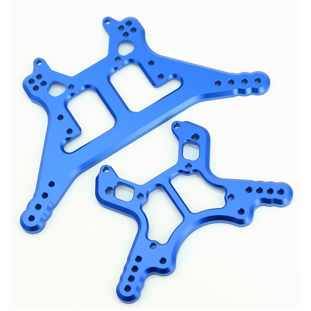 BENMAZ Aluminum Alloy Front & Rear Shock Tower Shock Mounts Upgrade Parts for Arrma 1/8 Kraton Outcast Senton Talion Notorious 6S BLX (Blue)