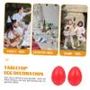 ABOOFAN Easter Egg Decorations 10 Handmade Wooden Eggs Red Easter Egg Dye Kit view 3