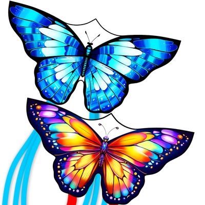 2 Pack Colorful Butterfly Kites for Kids & Adults, Easy to Fly Kites with Handle & String, Durable Outdoor Kite for Beach, Park, and Festivals  Includes Storage Bag, for Family Fun