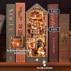 Tonecheer DIY Book Nook Kit for Adults, 3D Puzzle Wooden Miniature House Kit, Booknook Dollhouse Bookshelf Insert Decor Bookend with Dust Cover and LED Lights Gifts (Leonardo da Vinci) view 3