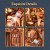 Tonecheer DIY Book Nook Kit for Adults, 3D Puzzle Wooden Miniature House Kit, Booknook Dollhouse Bookshelf Insert Decor Bookend with Dust Cover and LED Lights Gifts (Leonardo da Vinci) view 4