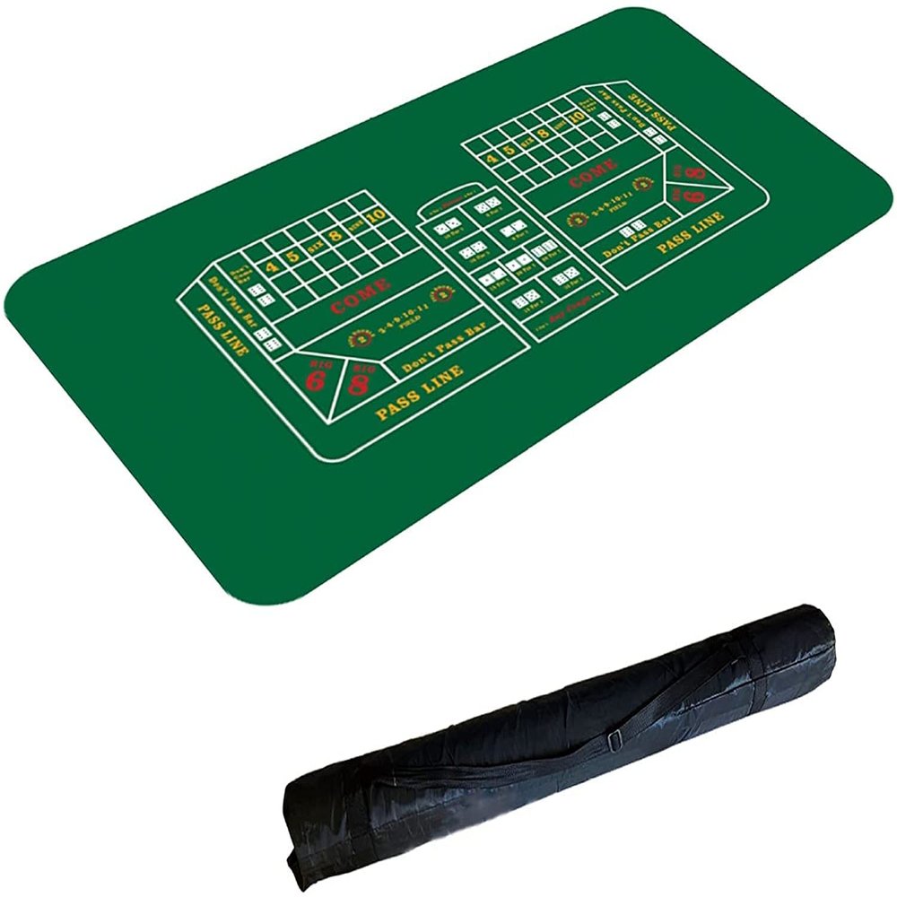 Portable Poker Table Top Poker Pad Portable Rubber Poker Mat Professional Poker Mat Non-Slip and Folding Poker Card Tabletop Layout Fun Game Night Supplies - Cool Casino Gift for Kid ( 120*60*0.2)