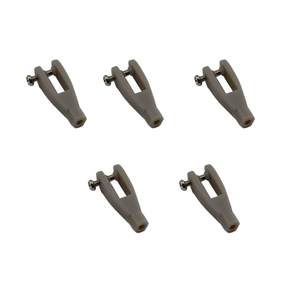 5PCS RC Airplane Servo Linkage Rod Clevis Coupler U-Shaped Nylon Clamp with Screws for RC Plane Helicopter DIY Model Aircraft Pushrod Connecting Part (for 2.5mm Rod Gray)