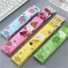 12Pcs/Set Fruit HB Pencil Cute Wooden Drawing Pencil With Rubber Sketch Pen Kids School Office Supplies Gift(Light red) view 2