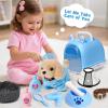 Cleboen 14pcs Robot Dog Toys for Kids Girls Boys 3-6, Realistic Electronic Interactive Plush Toy Dog with Walk & Bark, Pretend Play Puppy Pet Care Playset, 3 4 5 6 Year Old Girl Birthday Gift Ideas view 2