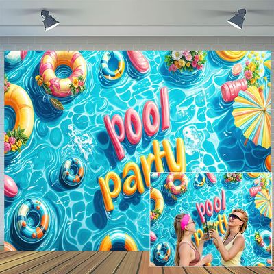 10x8 ft Summer Banner Pool Party Decorations Swimming Pool Party Party Decorations for Kids Beach Themed Birthday Baby Shower Party Supplies for Summer Holiday Indoor Outdoor