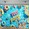 10x8 ft Summer Banner Pool Party Decorations Swimming Pool Party Party Decorations for Kids Beach Themed Birthday Baby Shower Party Supplies for Summer Holiday Indoor Outdoor view 1