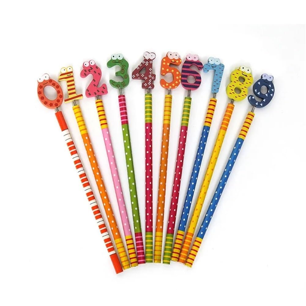 40 Pcs Number 0-9 Model Wooden Cute Learning HB Pencil/Creative Stationery/Student School Supplies/Children Gift
