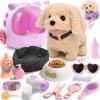 Cleboen 17pcs Robot Dog Toys for Girls Kids Boys 3-6, Realistic Interactive Robot Puppy Dog Plush Toys with Walk & Bark, Pretend Play Puppy Pet Care Playset, 3 4 5 6 Year Old Girl Birthday Gift Ideas view 1