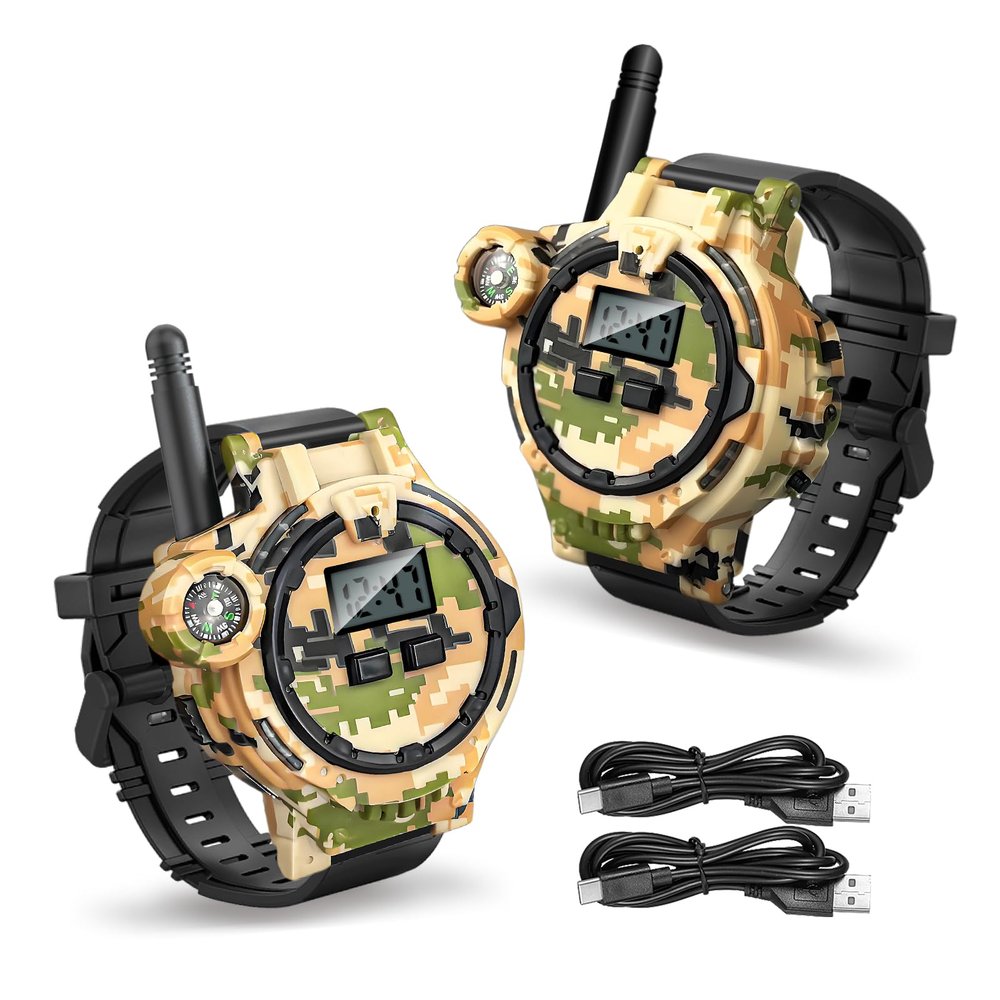 Rechargeable Walkie Talkies for Kids, Two-Way Radio Walky Talky with Flashlight Children Long Range, 2 Pack Interphone Toy for Kids Age 6-12 Outdoor Game for Kid Ages 4-8 Gifts for Boy