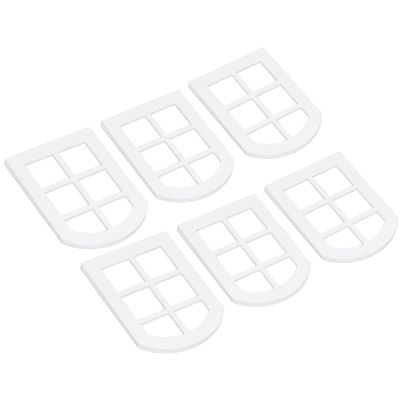 6PCS Dollhouse Windows Miniature Window Frame Ornament 1:12 Scale Dollhouse Furniture Tiny Wooden Window for Decoration