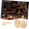 SKISUNO 2pcs Food Decision Dice Props Engraved Wooden Date Cubes Dinner Decision Entertainment Game Dice view 2