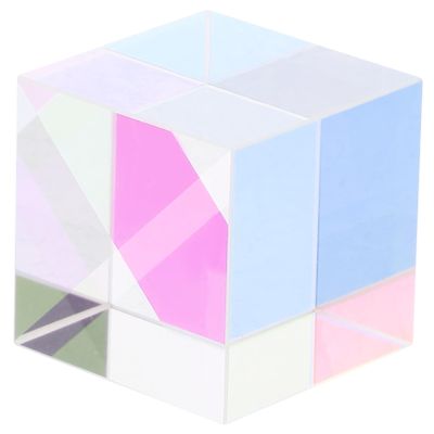 Cabilock Optical Glass Prism Cube Sided Sun Catcher for Photography and Home Decor Light Refraction Demonstration Prop Glass for Garden and Science Use
