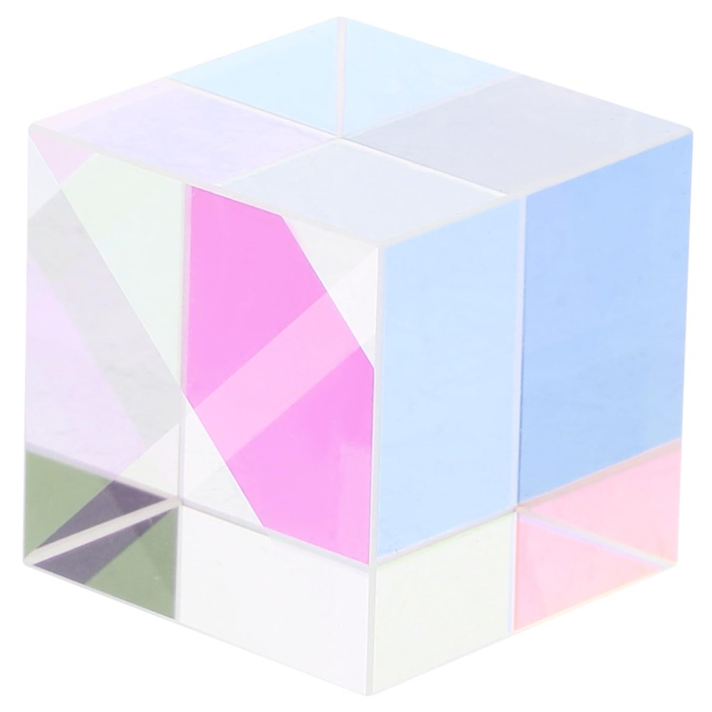 Cabilock Optical Glass Prism Cube Sided Sun Catcher for Photography and Home Decor Light Refraction Demonstration Prop Glass for Garden and Science Use