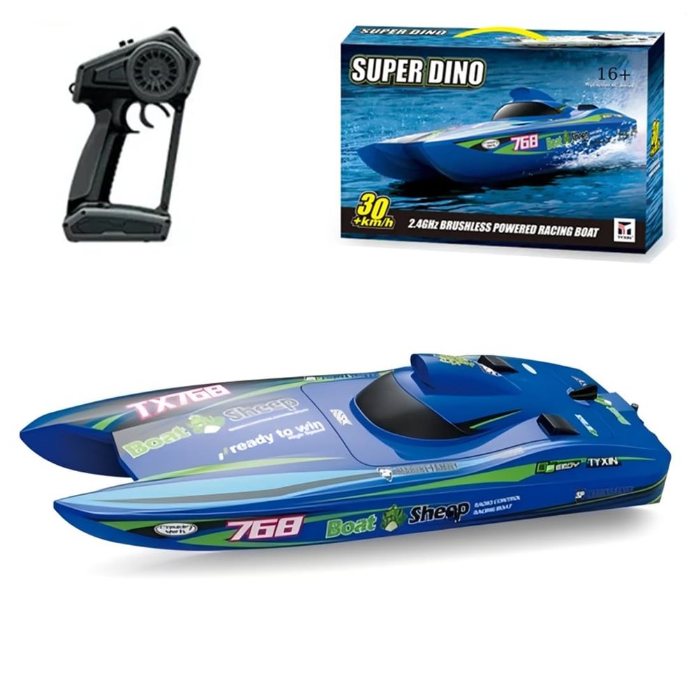 Actualia RC Boat for Lakes & Pools & Salt Water, 30KM/H High Speed Turbo Boat 2.4G Brushless Remote Control Ship, Professional Speedboat Watercraft Summer Toys Gift for Adult