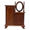 1:12 Scale Mini Wooden Dollhouse Dressing Table, Handmade Birch Cabinet with Mirror, 4 Drawers for Dollhouse Decor, Ideal for 1/12 Scale Dollhouses view 1