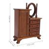 1:12 Scale Mini Wooden Dollhouse Dressing Table, Handmade Birch Cabinet with Mirror, 4 Drawers for Dollhouse Decor, Ideal for 1/12 Scale Dollhouses view 2