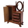 1:12 Scale Mini Wooden Dollhouse Dressing Table, Handmade Birch Cabinet with Mirror, 4 Drawers for Dollhouse Decor, Ideal for 1/12 Scale Dollhouses view 3