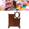 1:12 Scale Mini Wooden Dollhouse Dressing Table, Handmade Birch Cabinet with Mirror, 4 Drawers for Dollhouse Decor, Ideal for 1/12 Scale Dollhouses view 4