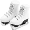 1Pair Dollhouses Miniature White Ice Skates - Miniature Roller Skates, Miniature Scale Accessory Roller Shoes Winter Sports Shoes, Realistic White Skating Shoes for Playhouse Decor view 1