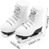 1Pair Dollhouses Miniature White Ice Skates - Miniature Roller Skates, Miniature Scale Accessory Roller Shoes Winter Sports Shoes, Realistic White Skating Shoes for Playhouse Decor view 2