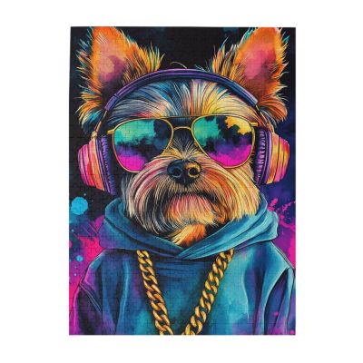 CDSASHCA Fashionable Dog in Hoodie & Earphones 500-Piece Wooden Streetwear Pup Puzzle - Playful Home Decor,Enjoy The Solving Process,Gifts Considerate fro Your Friends and Family