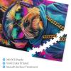 CDSASHCA Fashionable Dog in Hoodie & Earphones 500-Piece Wooden Streetwear Pup Puzzle - Playful Home Decor,Enjoy The Solving Process,Gifts Considerate fro Your Friends and Family view 3