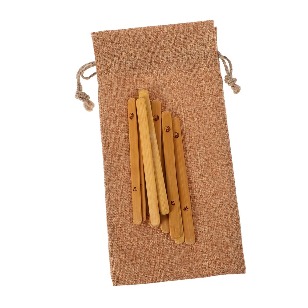 FELTECHELECTR Fortune Telling Game 10pcs Bamboo Divination Sticks Chinese Style Design for Spiritual Guidance