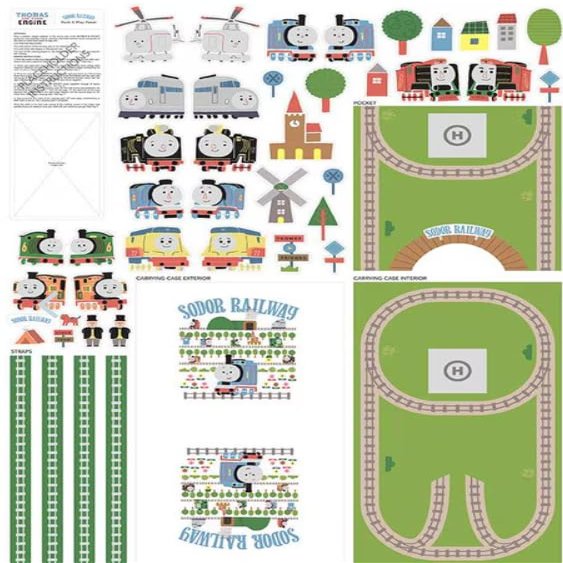 Riley Blake Designs Thomas & Friends Sodor Railway Pack & Play Panel FT15087-PANEL