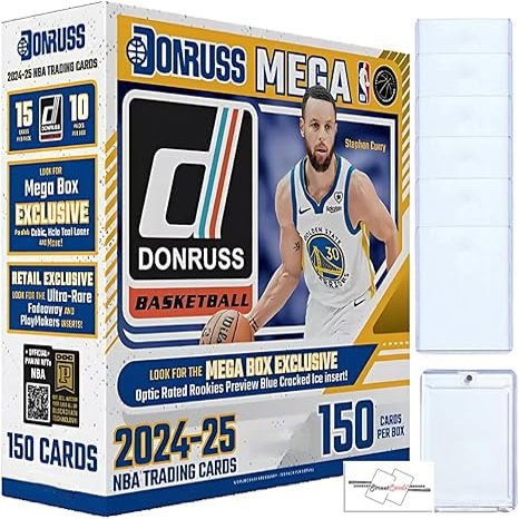2024-25 Donruss Basketball Mega Box with 150 Cards + 6 Toploaders + Magnetic Holder + StreetCards Magnet!