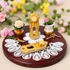 4Set Gold 1/12 Miniature Door Knob Lock and Key Dollhouse Decoration Accessories view 3
