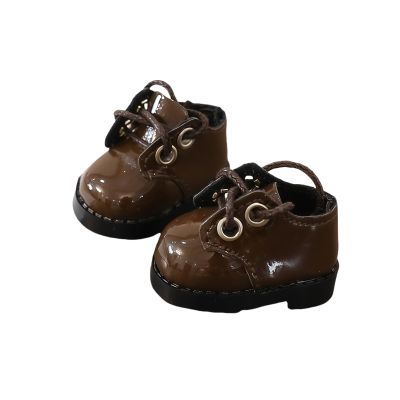 Doll Shoes for Lu bubu 17cm Dolls(No Doll) , Mini Shoes Accessories, Cute PU Leather Shoes Suitable for 17cm Doll, Dress Up Doll Shoes Replacement Brown