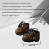 Doll Shoes for Lu bubu 17cm Dolls(No Doll) , Mini Shoes Accessories, Cute PU Leather Shoes Suitable for 17cm Doll, Dress Up Doll Shoes Replacement Brown view 2