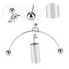 YARNOW Small Iron Men Weightlifting Tumbler Balance Ornament Creative Desktop Sportsman Decor for Unique Newton Physics Design Fun Iron Art Decoration view 3