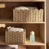Scalloped Basket, Handwoven Seagrass & Wicker Storage Bins for Bathroom, Nursery, Shelves - Textured Decor Organizer with Curved Edges (Seagrass, M-14"10.6"6") view 4