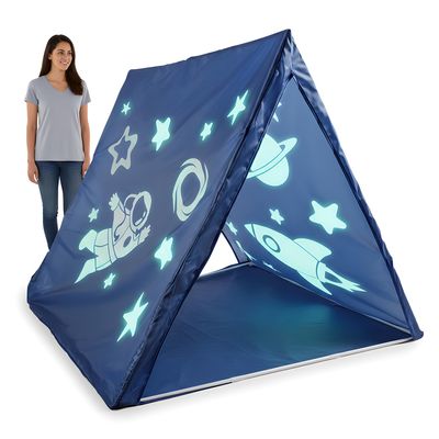 Fun Express 45" x 40" Glow-in-The-Dark Outer Space Polyester Sleepover Tent