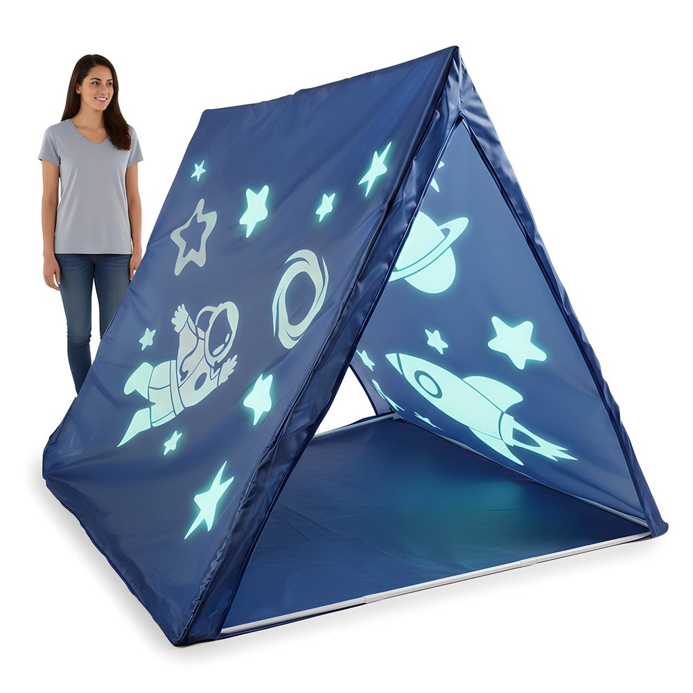 Fun Express 45" x 40" Glow-in-The-Dark Outer Space Polyester Sleepover Tent